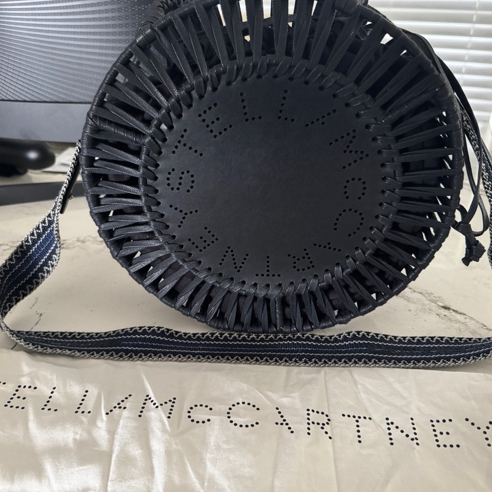 Stella McCartney Black Woven Crossbody Bag